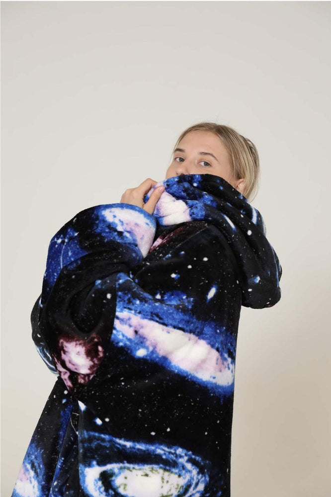 Large Dark Galaxy Oversized Blanket Hoodie