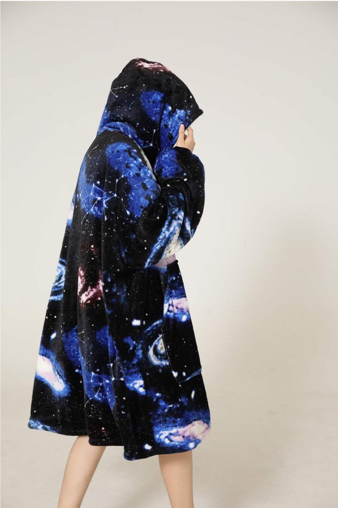 Large Dark Galaxy Oversized Blanket Hoodie