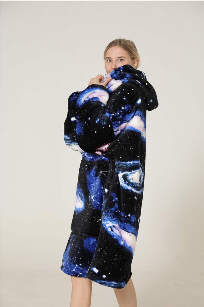 Large Dark Galaxy Oversized Blanket Hoodie