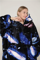 Large Dark Galaxy Oversized Blanket Hoodie